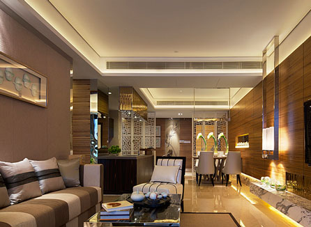 95平現代中式風格裝修效果圖